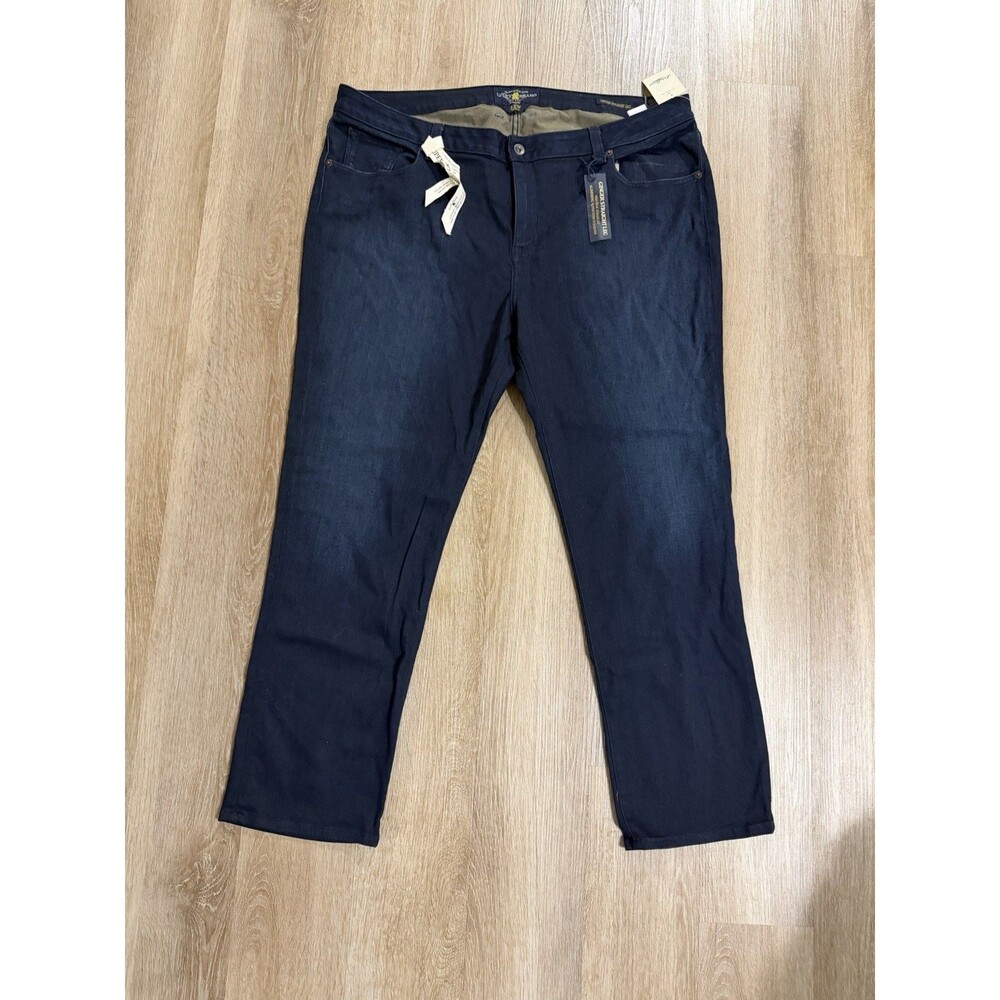 Lucky Brand Ginger Straight Leg Mid Rise Dark Wash Jeans Size 22W NWT